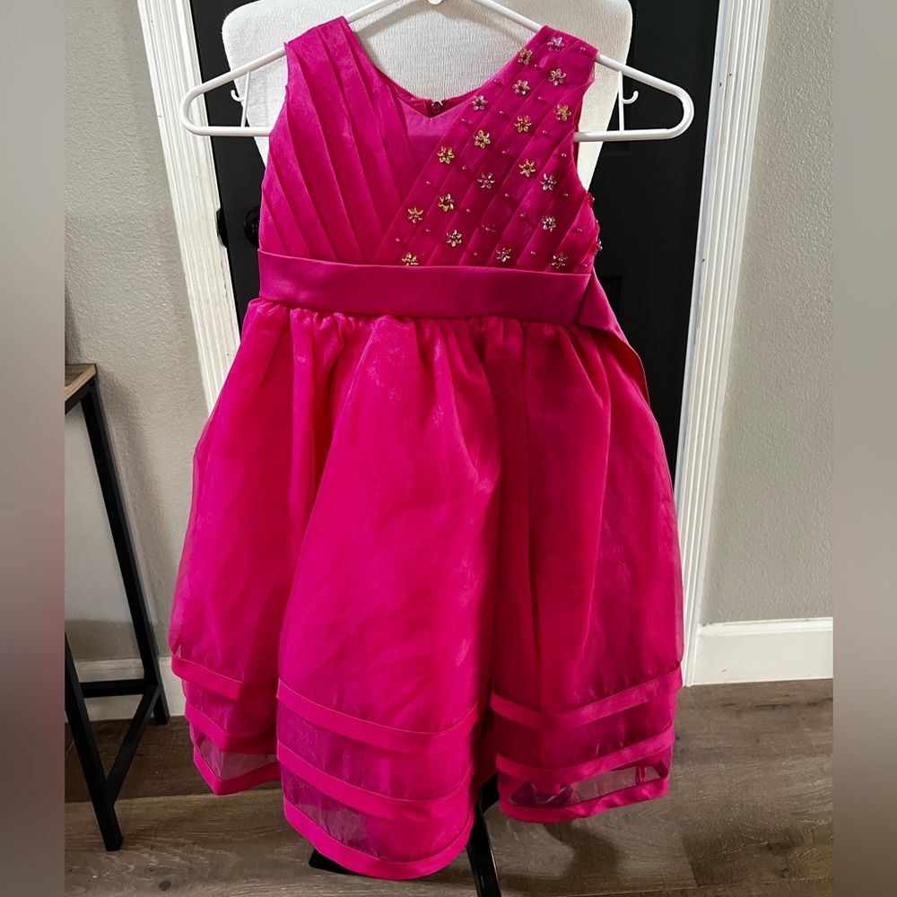 Girls got pink beaded girls party dress